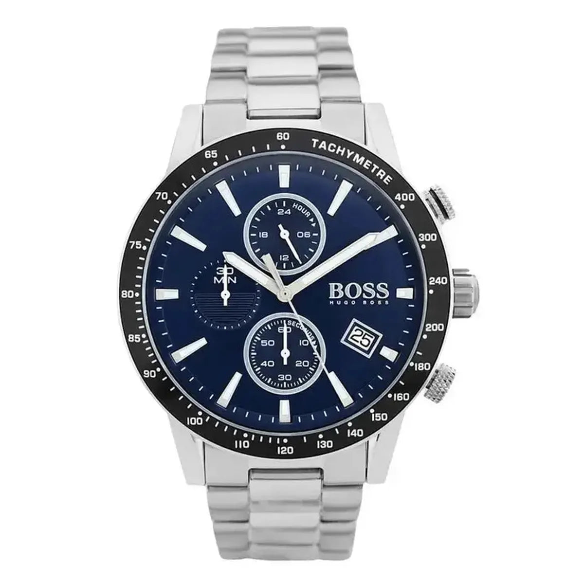 Hugo Boss 1513510 Rafale Quartz Blue Dial Silver Steel Strap Watch for Men Hugo Boss