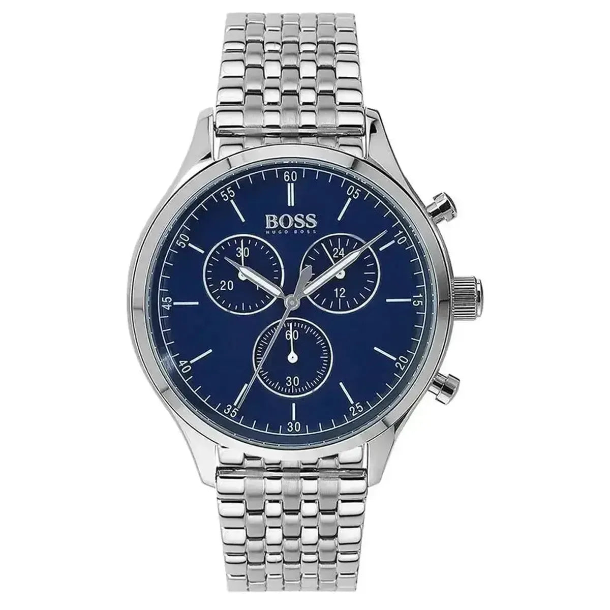 Hugo Boss 1513653 Companion Blue Dial Silver Steel Strap Watch for Men Hugo Boss