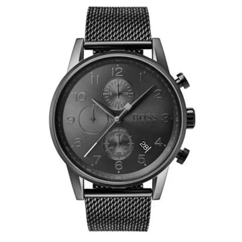 Hugo Boss 1513674 Navigator Grey Dial Grey Mesh Bracelet Watch for Men Hugo Boss