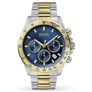 Hugo Boss 1513767 Hero Blue Dial Two Tone Steel Strap Watch for Men Hugo Boss