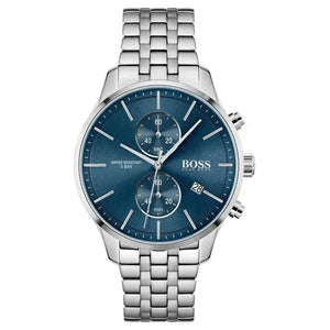 Hugo Boss 1513839 Associate Blue Dial Silver Steel Strap Watch for Men Hugo Boss