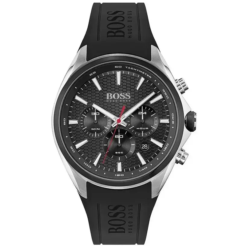 Hugo Boss 1513855 Distinct Black Dial Black Rubber Strap Watch for Men Hugo Boss