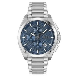 Hugo Boss 1513884 Grandmaster Blue Dial Silver Steel Strap Watch for Men Hugo Boss