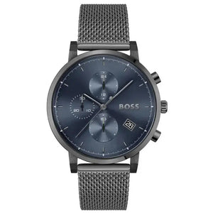 Hugo Boss 1513934 Skymaster Chronograph Grey Dial Grey Mesh Bracelet Watch for Men Hugo Boss