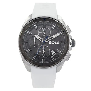 Hugo Boss 1513948 Volane Grey Dial White SIlicone Strap Watch for Men Hugo Boss