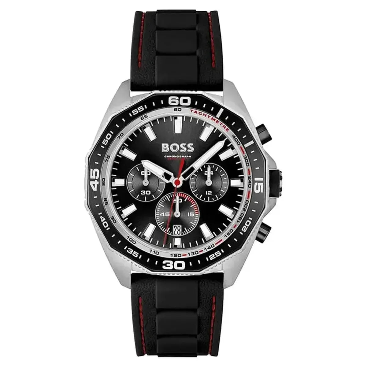 Hugo Boss 1513969 Chronograph Quartz Watch for Men with Black Silicone Bracelet Hugo Boss