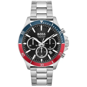 Hugo Boss 1514108 Troper Chronograph Black Dial Silver Steel Strap Watch For Men Hugo Boss