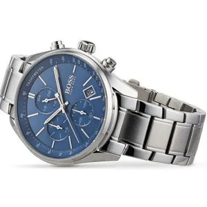 Hugo Boss 1513478 Grand Prix Blue Dial Silver Steel Strap Watch for Men Hugo Boss