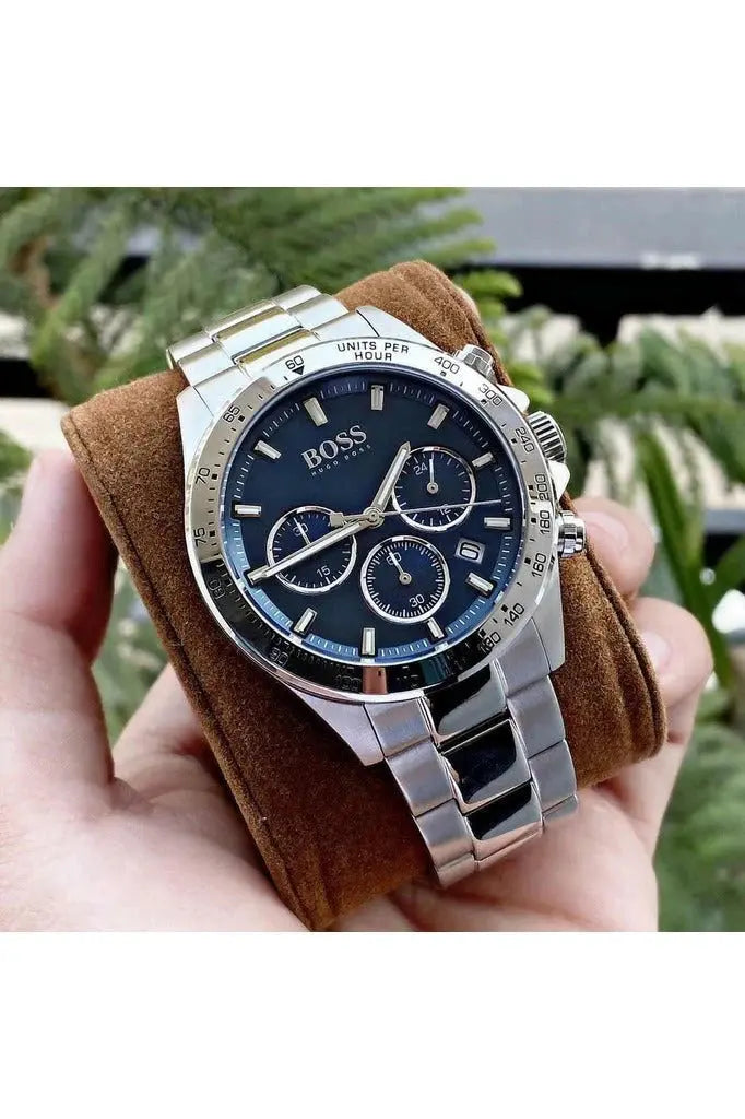 Hugo Boss 1513755 Hero Sport Blue Dial Silver Steel Strap Watch for Men Hugo Boss