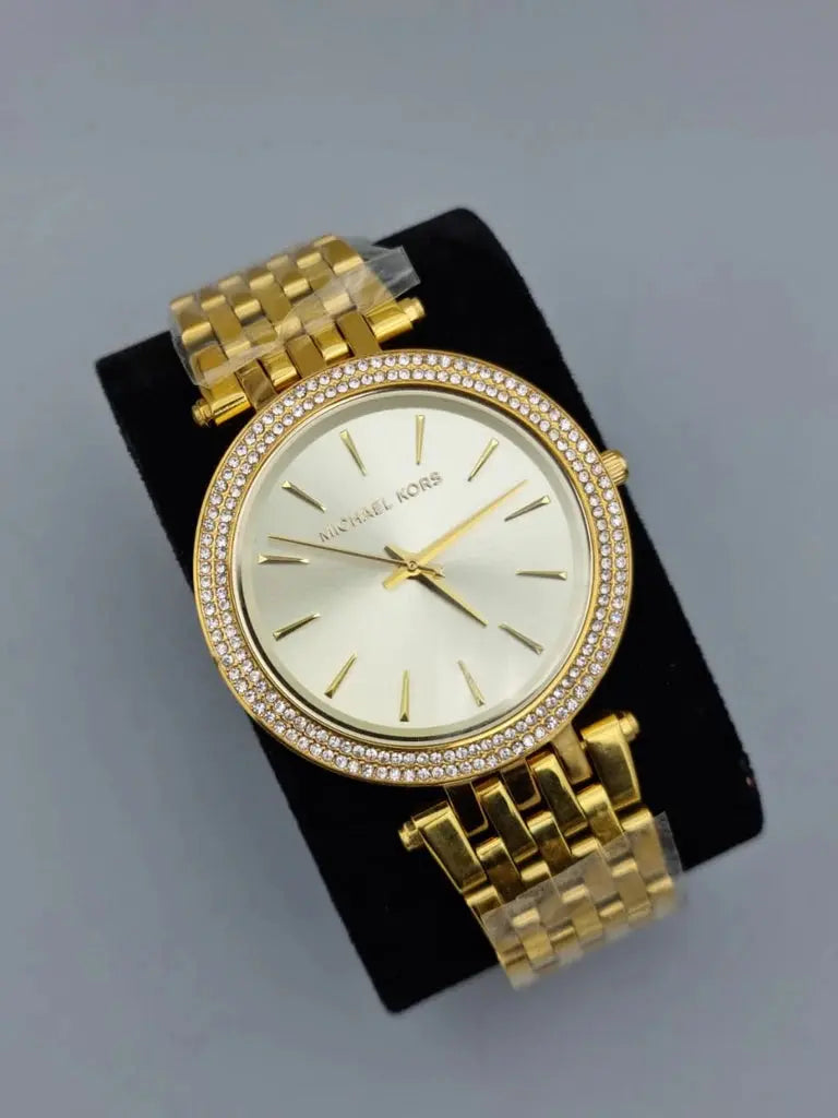 Michael Kors MK3191 Darci Silver Dial Gold Stainless Steel Strap Watch for Women Michael Kros
