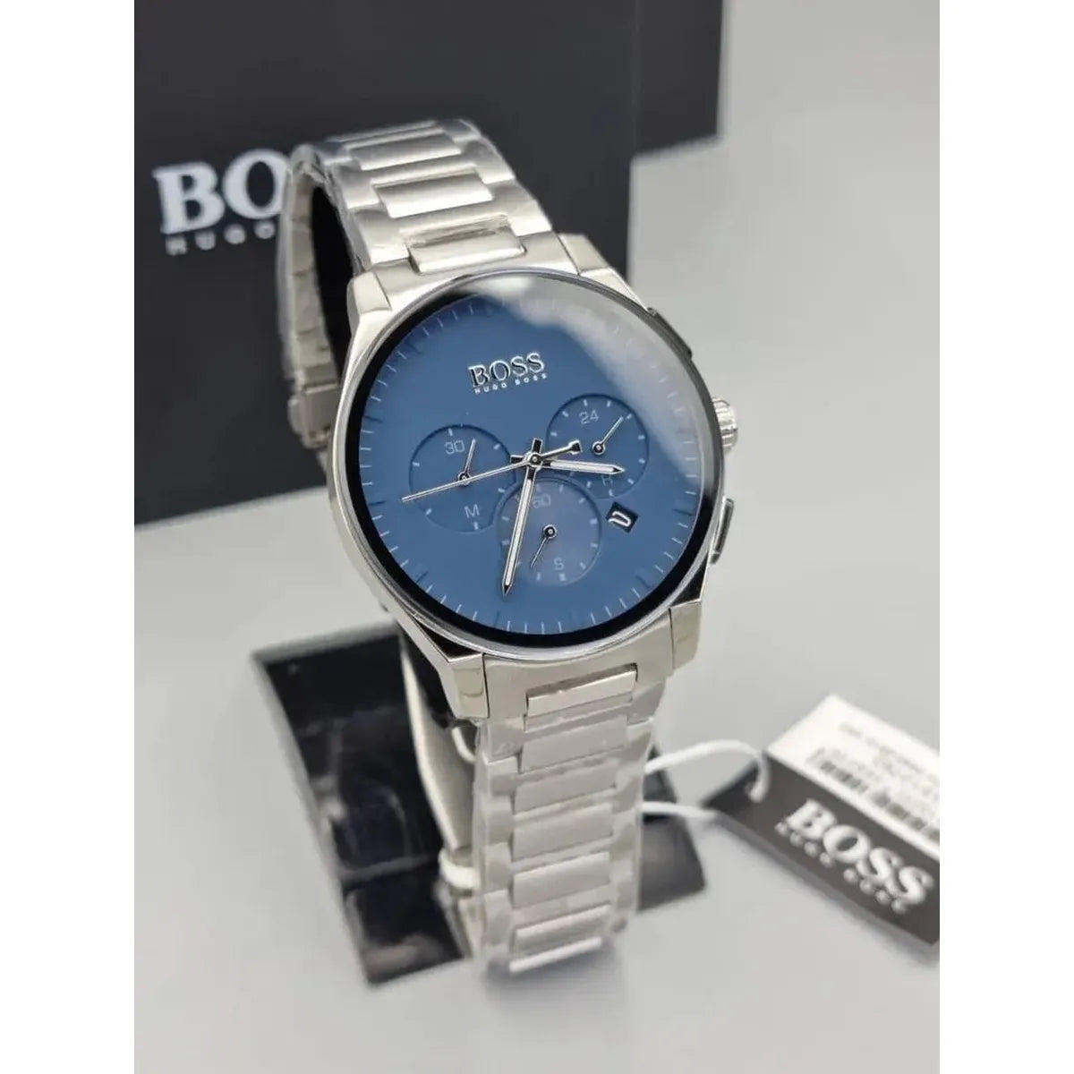 Hugo Boss 1513763 Peak Chronograph Blue Dial Silver Steel Strap Watch for Men Hugo Boss