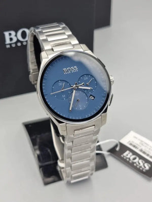 Hugo Boss 1513763 Peak Chronograph Blue Dial Silver Steel Strap Watch for Men Hugo Boss