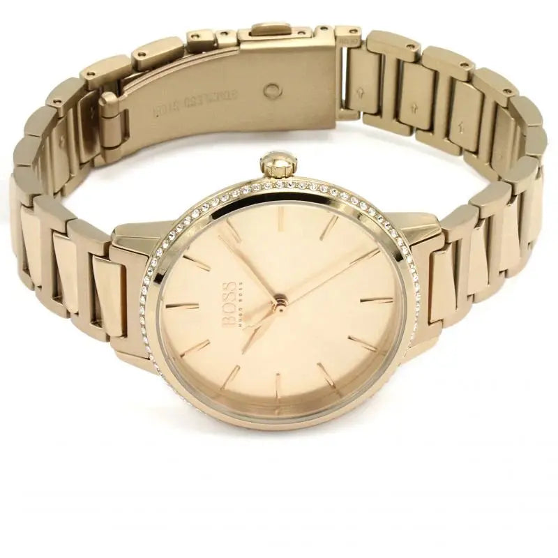 Hugo Boss 1502540 Signature Gold Dial Gold Stainless Steel Strap Watch for Women Hugo Boss