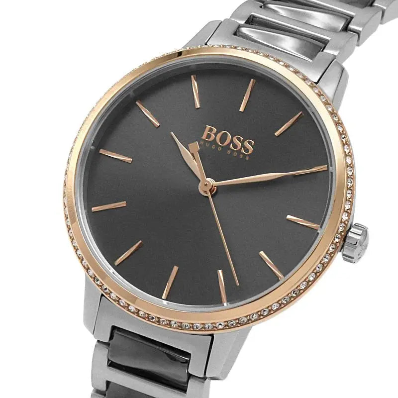 Hugo Boss 1502569 Signature Grey Dial Silver Steel Strap Watch for Women Hugo Boss