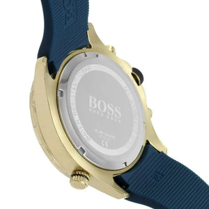 Hugo Boss 1513822 Globetrotter Blue Dial Blue Silicone Strap Watch for Men Hugo Boss