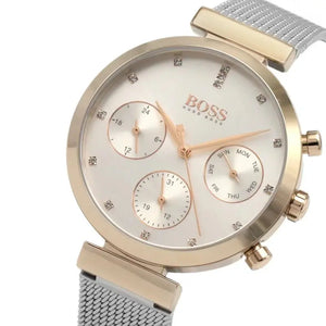 Hugo Boss 1502551 Flawless Silver Dial Silver Mesh Bracelet Watch for Women Hugo Boss