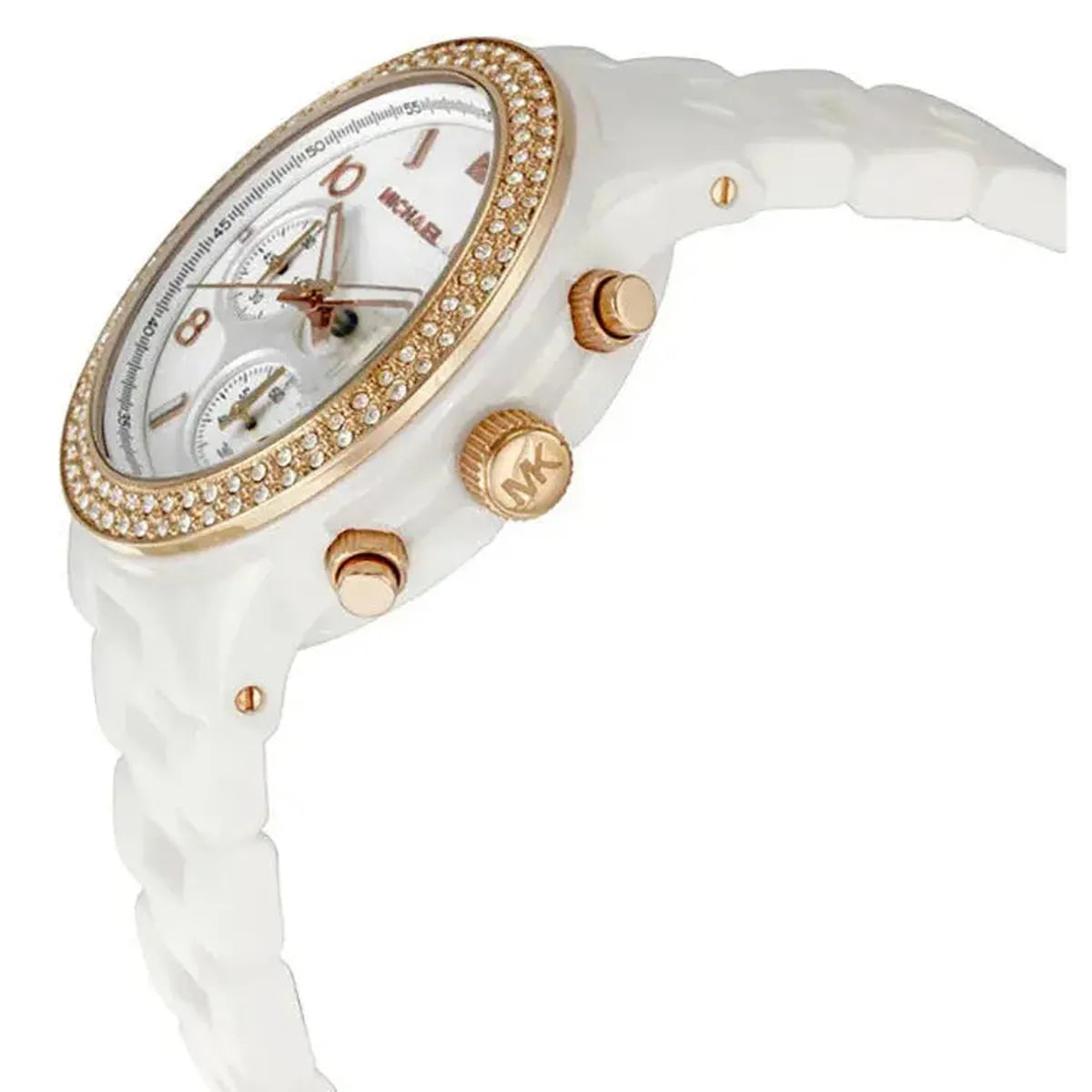 Michael Kors MK5269 Ceramic White Dial White Steel Strap Watch for Women Michael Kros