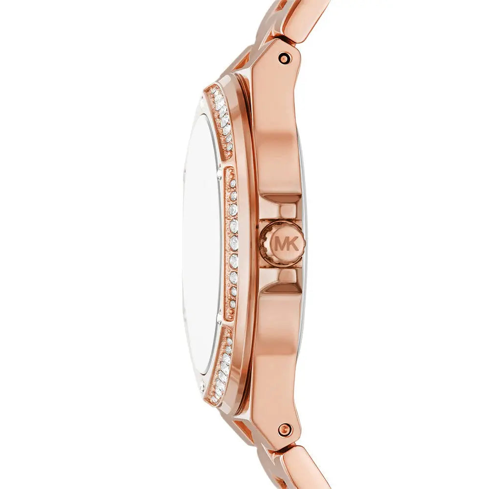 Michael Kors MK7230 Lennox Three Hand Rose Gold Dial Rose Gold Steel Strap Watch For Women Michael Kros