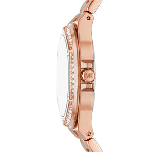 Michael Kors MK7230 Lennox Three Hand Rose Gold Dial Rose Gold Steel Strap Watch For Women Michael Kros