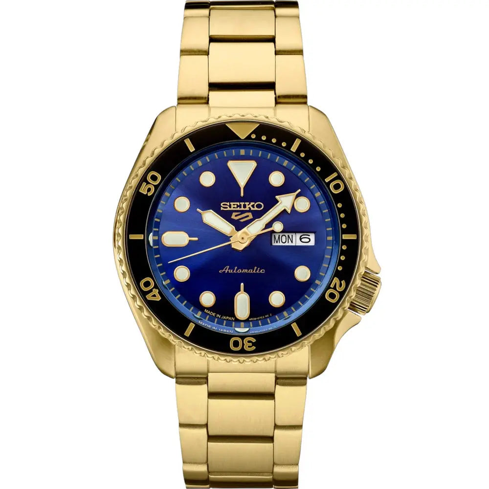 Seiko 5 Sports SRPK20 – Gold & Blue Automatic Men’s Watch Seiko