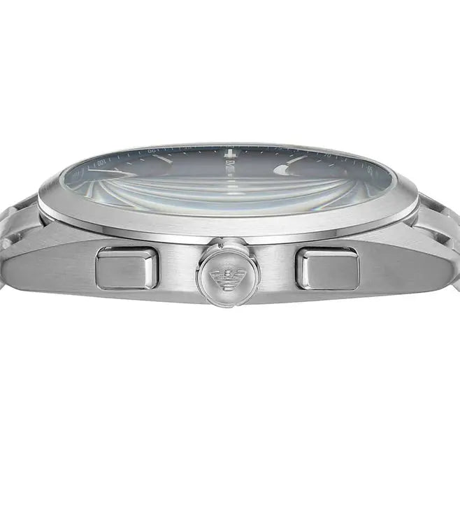 Emporio Armani AR11541 Claudio Chronograph Blue Dial Silver Steel Strap Watch For Men Emporio Armani