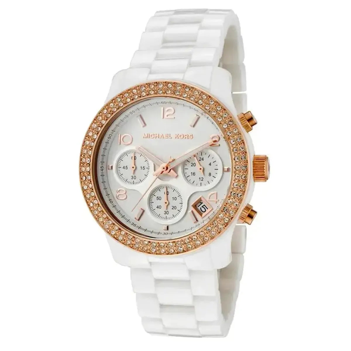 Michael Kors MK5269 Ceramic White Dial White Steel Strap Watch for Women Michael Kros