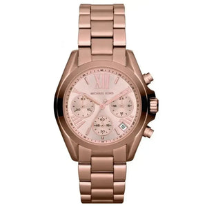 Michael Kors MK5799 Bradshaw Chronograph Rose Gold Dial Rose Gold Steel Strap Watch for Women Michael Kros