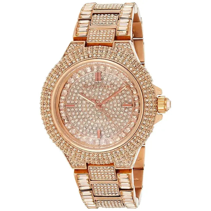 Michael Kors MK5862 Camille Crystal Rose Gold Dial Rose Gold Steel Strap Watch for Women Michael Kros