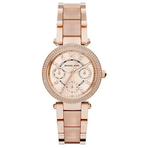 Michael Kors MK6110 Parker Pink Dial Two Tone Steel Strap Watch for Women Michael Kros