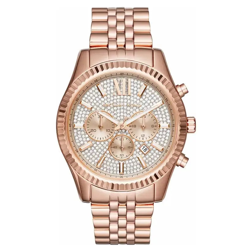 Michael Kors MK8580 Lexington Rose Gold Dial Rose Gold Stainless Steel Strap Watch for Men Michael Kros