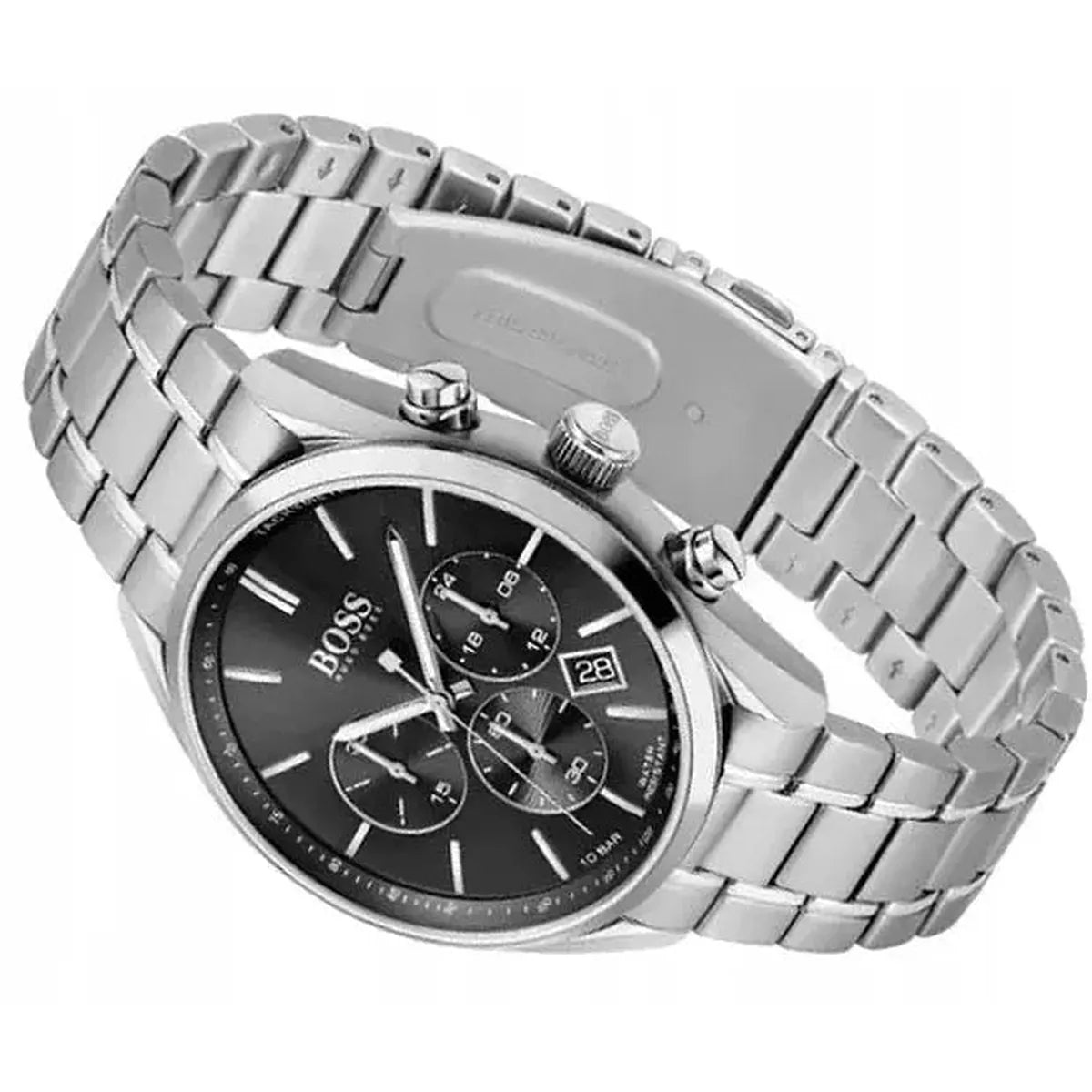 Hugo Boss 1513871 Champion Black Dial Silver Steel Strap Watch for Men Hugo Boss