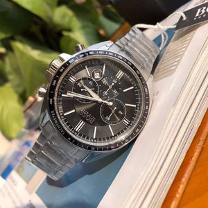 Hugo Boss 1513080 Driver Chronograph Black Dial Silver Steel Strap Watch For Men Hugo Boss