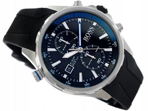 Hugo Boss 1513820 Globetrotter Black Dial Black Silicone Strap Watch for Men Hugo Boss