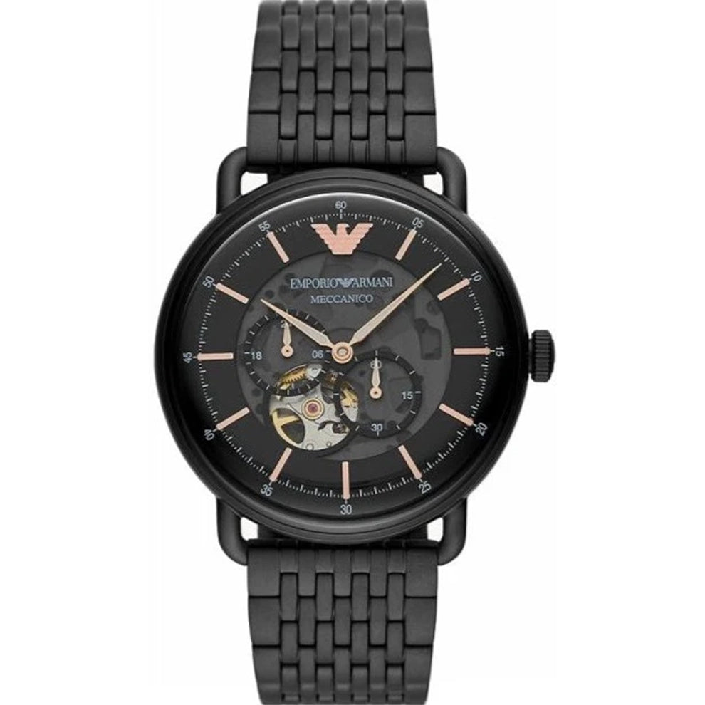 Emporio Armani AR60025 – Aviator Meccanico Black Men’s Automatic Watch
