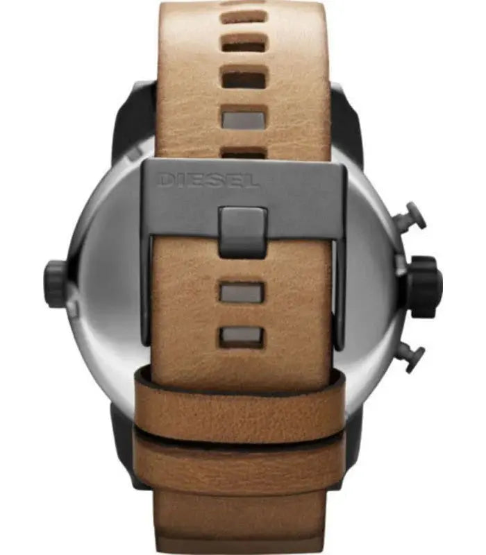 Diesel DZ7269 SBA Dual Time Chronograph White Dial Brown Leather Strap Watch For Men Diesel
