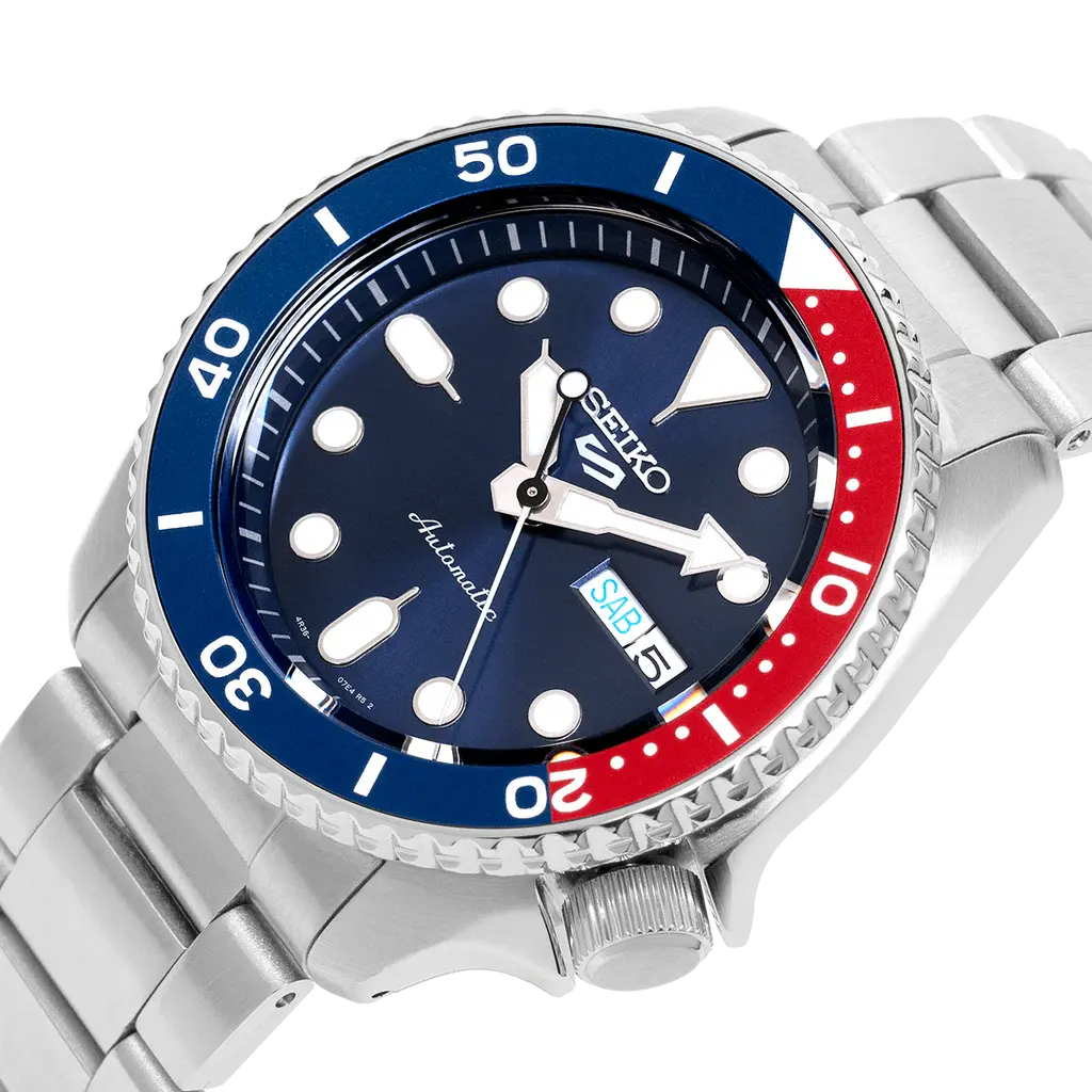 Seiko SRPD53K1 5 Sports Automatic Blue Dial Silver Steel Strap Watch For Men Seiko