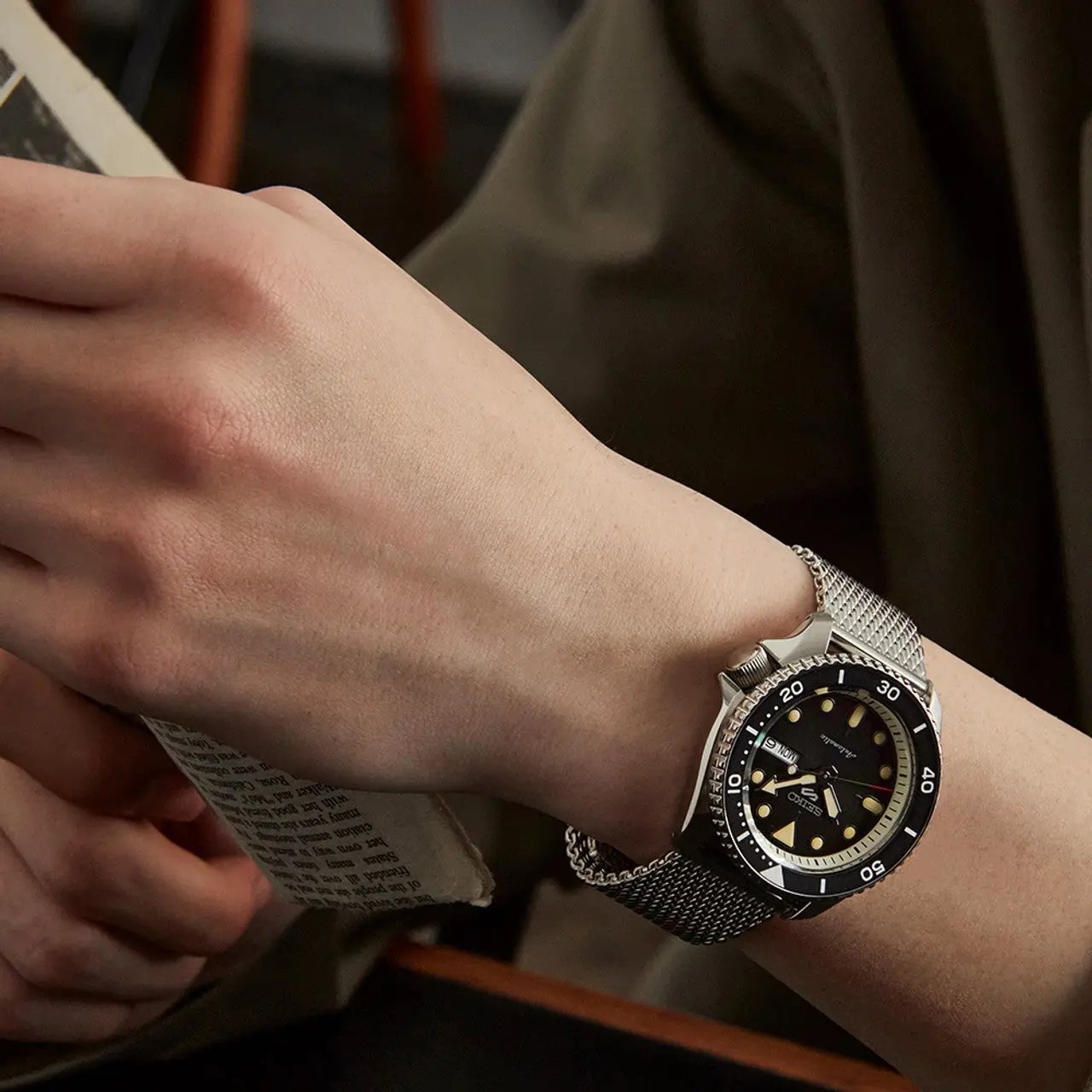 Seiko SRPD73K1 5 Gents Automatic Divers Style Sports Watch Seiko