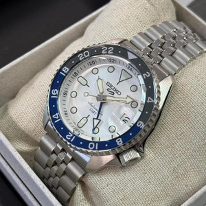 Seiko SRPE77K1 5 Sports Automatic Blue Dial Milanese Bracelet Day Date Watch Seiko