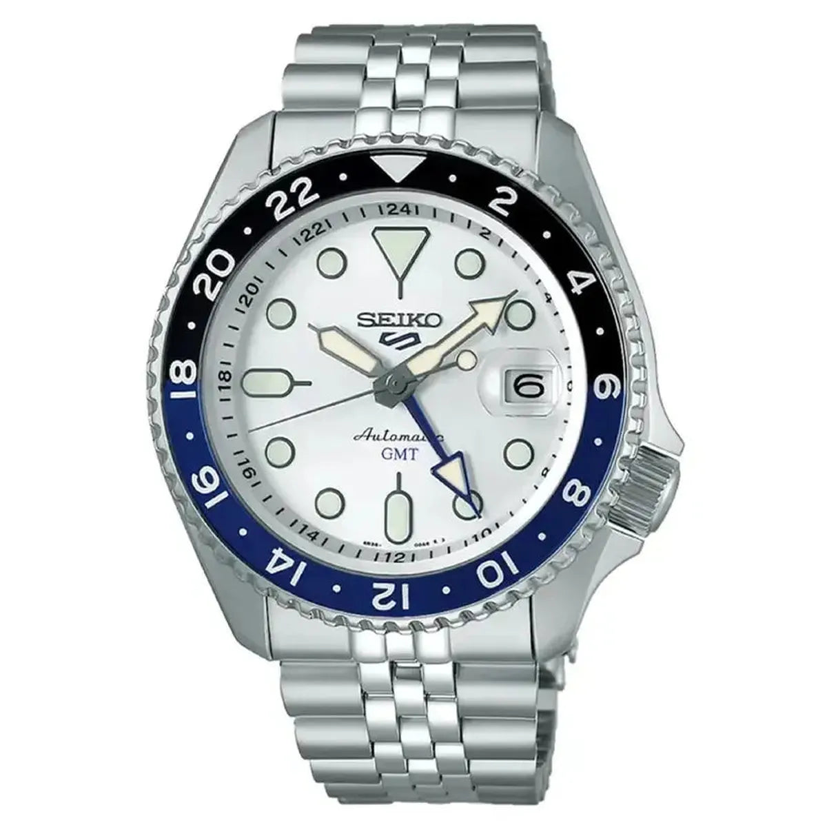 Seiko SRPE77K1 5 Sports Automatic Blue Dial Milanese Bracelet Day Date Watch Seiko