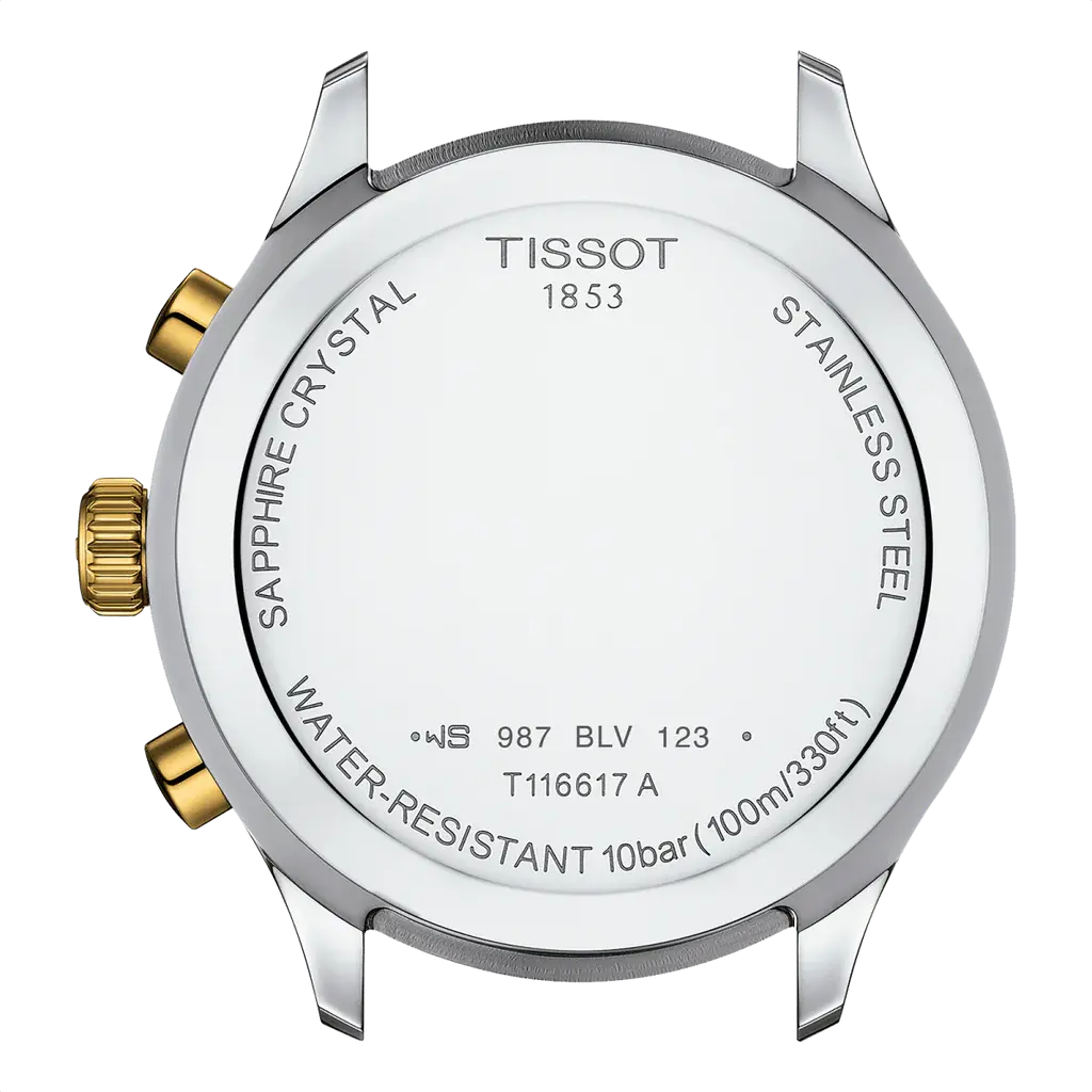 Tissot T116.617.22.021.00 T Sport Chrono XL Classic Gold Dial Two Tone Steel Strap Watch for Men Tissot