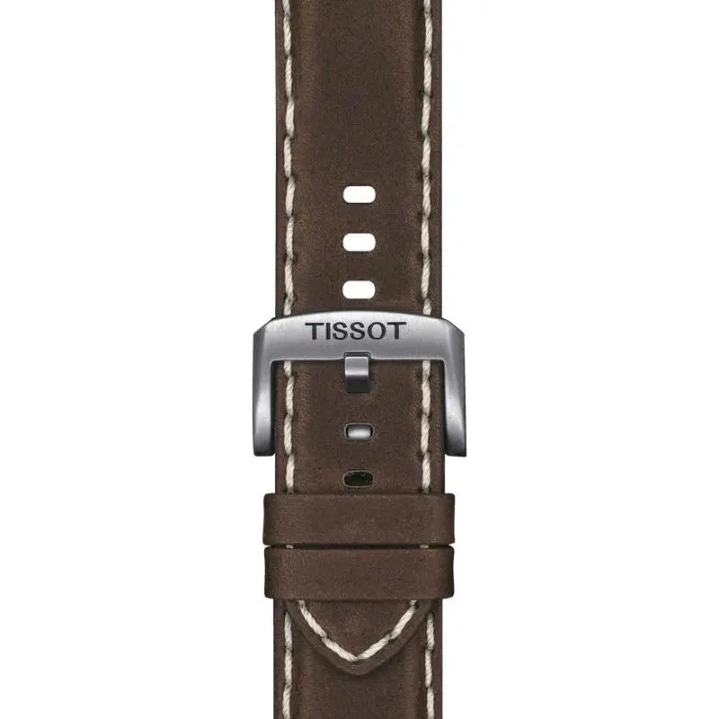 Tissot T125.617.16.031.00 Supersport Chrono Silver Dial Brown Leather Strap Watch for Men Tissot
