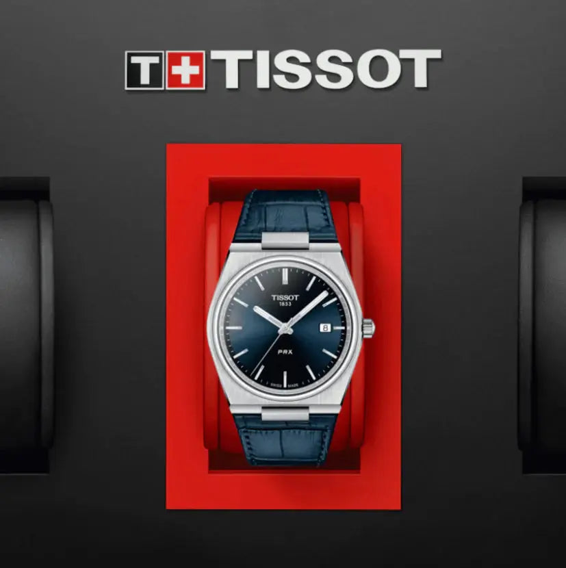 Tissot T137.410.16.041.00 PRX Blue Dial Blue Leather Strap Watch for Men Tissot