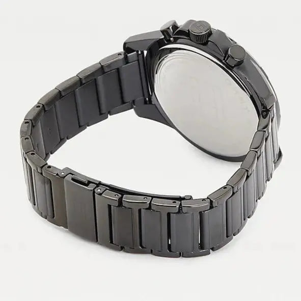 Tommy Hilfiger 1791935 Mason Chronograph Black Dial Black Steel Strap Watch For Men Tommy Hilfiger