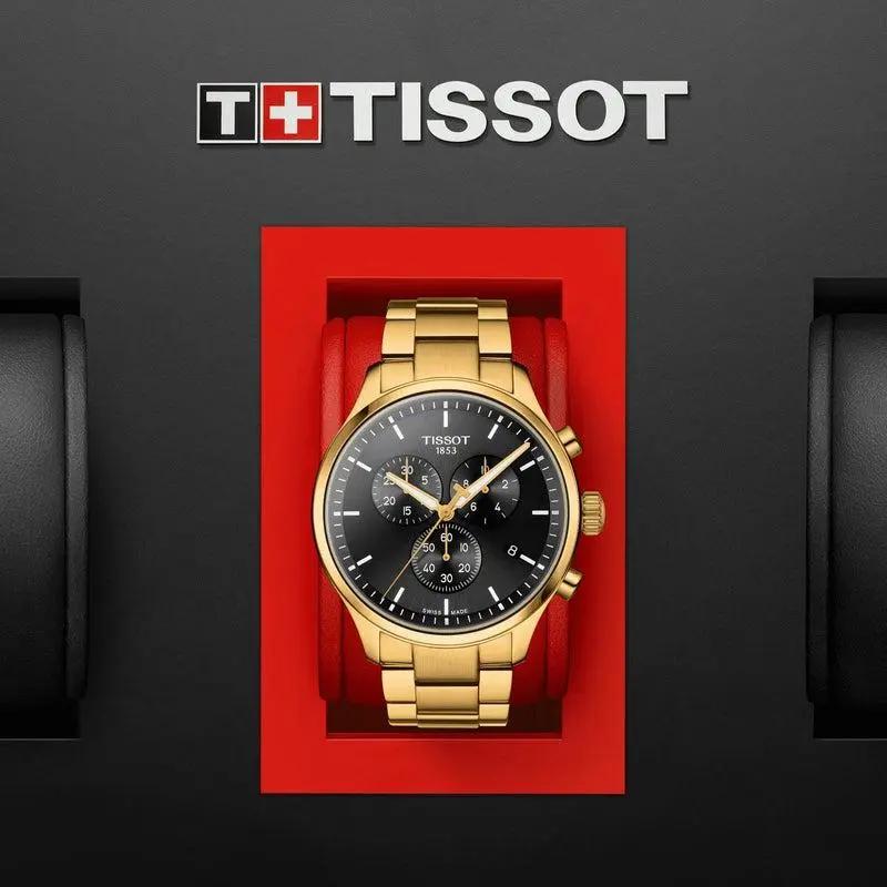 Tissot T116.617.33.051.00 Chrono XL Classic Black Dial Gold Steel Strap Watch for Men Tissot