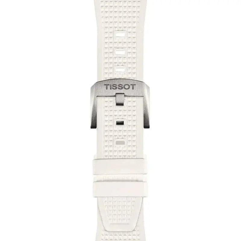 Tissot T137.410.17.011.00 PRX 40 White Dial White Rubber Strap Watch For Men Tissot