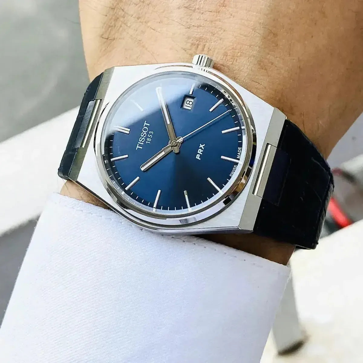 Tissot T137.410.16.041.00 PRX Blue Dial Blue Leather Strap Watch for Men Tissot