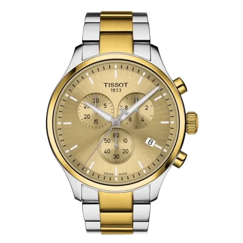 Tissot T116.617.22.021.00 T Sport Chrono XL Classic Gold Dial Two Tone Steel Strap Watch for Men Tissot