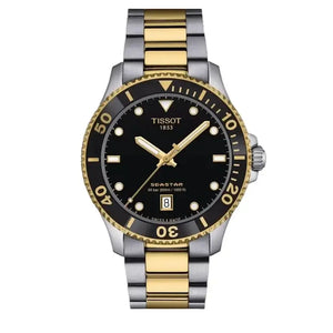 Tissot T120.410.22.051.00 Seastar 1000 Black Dial Two Tone Steel Strap Watch For Men Tissot