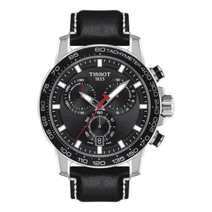 Tissot T125.617.16.051.00 Supersport Chrono Black Dial Black Leather Strap Watch for Men Tissot