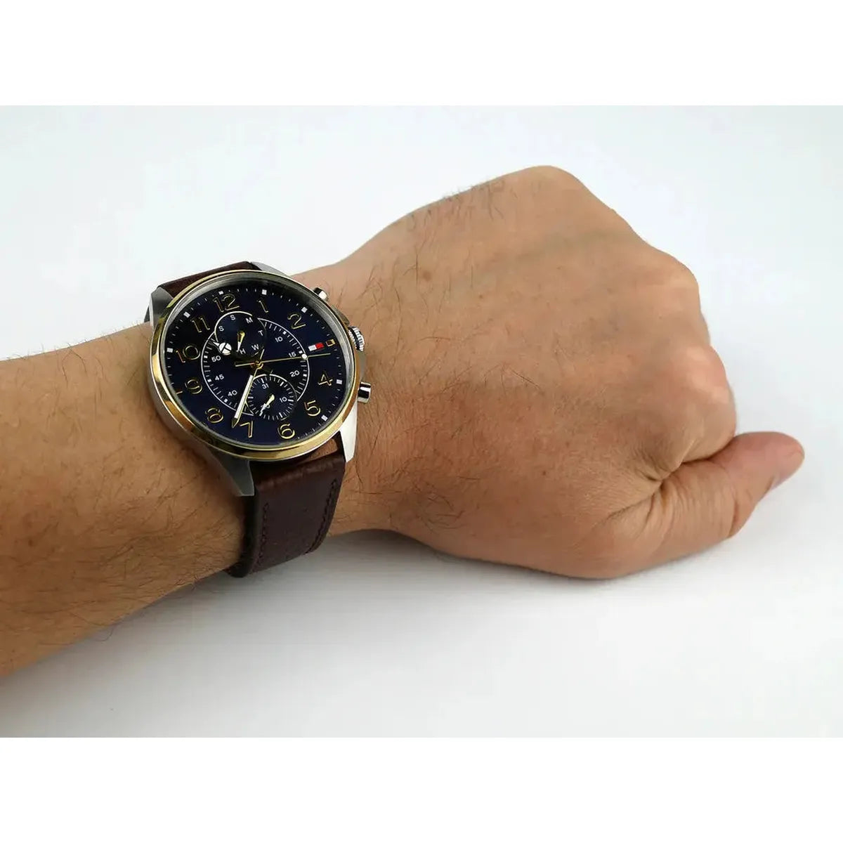 Tommy Hilfiger 1791275 Dean Multifunctional Blue Dial Brown Leather Strap Watch for Men Tommy Hilfiger